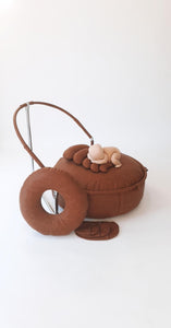 Beanbag with Built-In Backdrop Complete Set - Eco Leather, Travel Size