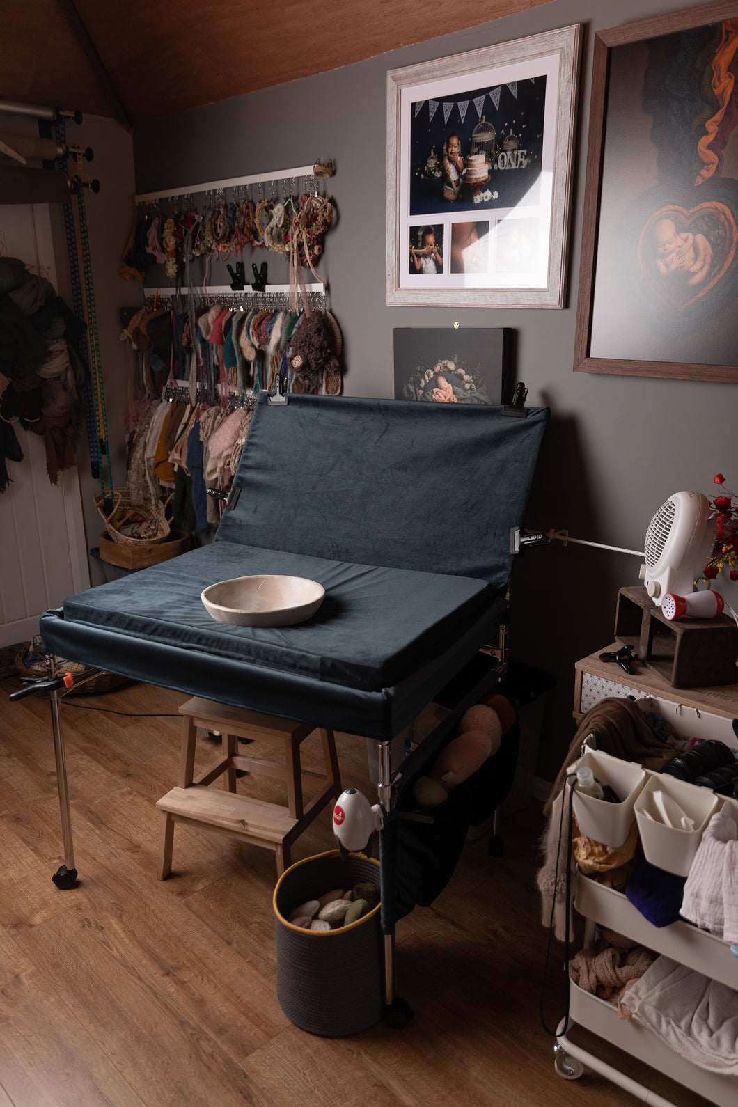 Baby Fox Foldable Newborn Posing Table set with a Mattress - Velour